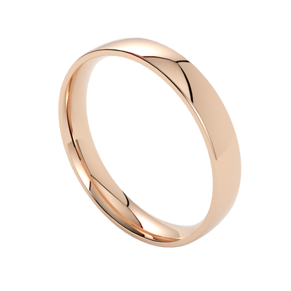 Ponadczasowa półokrągła gładka obrączka ślubna ze złota różowego 