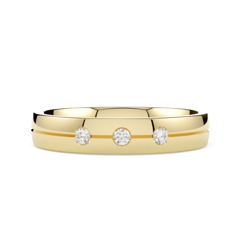 Obrączka z diamentami 3,50 mm żółte złoto 585 GOLDPORT Szczecin