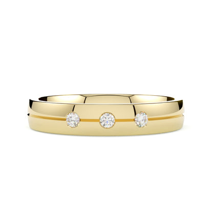 Obrączka z diamentami 3,50 mm żółte złoto 585 GOLDPORT Szczecin