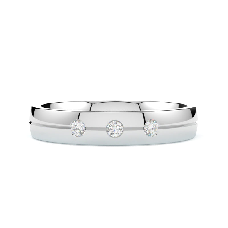 Obrączka z diamentami 3,50 mm białe złoto 585 GOLDPORT Szczecin