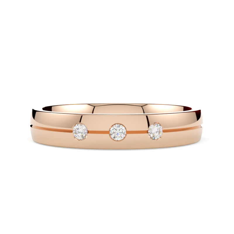 Obrączka z diamentami 3,50 mm różowe złoto 585 GOLDPORT Szczecin
