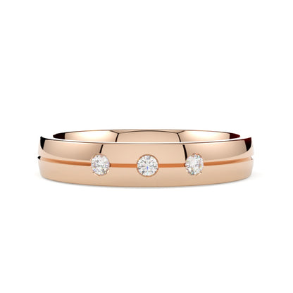Obrączka z diamentami 3,50 mm różowe złoto 585 GOLDPORT Szczecin