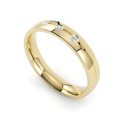 Obrączka z diamentami 3,50 mm żółte złoto 750 GOLDPORT Szczecin