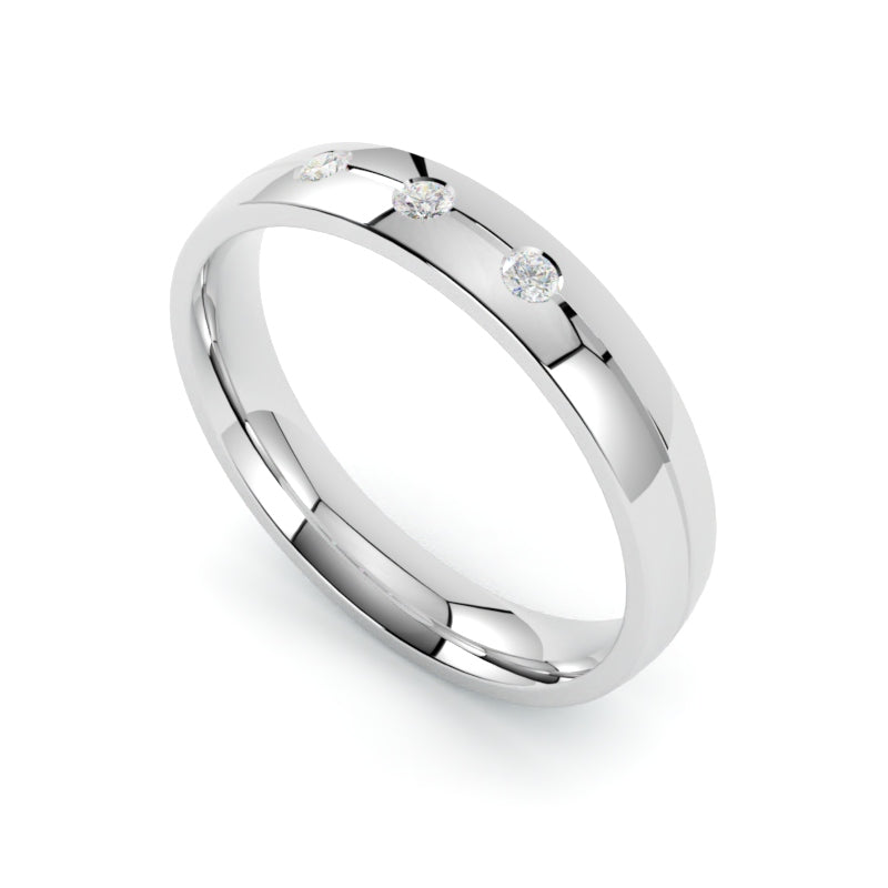 Obrączka z diamentami 3,50 mm białe złoto 750 GOLDPORT Szczecin