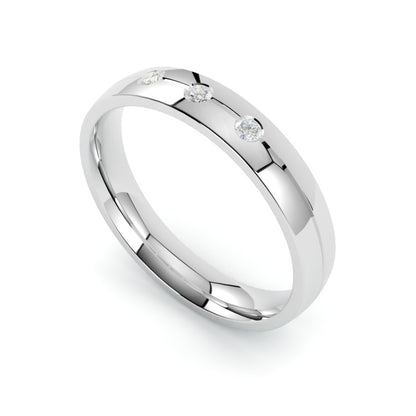 Obrączka z diamentami 3,50 mm białe złoto 750 GOLDPORT Szczecin