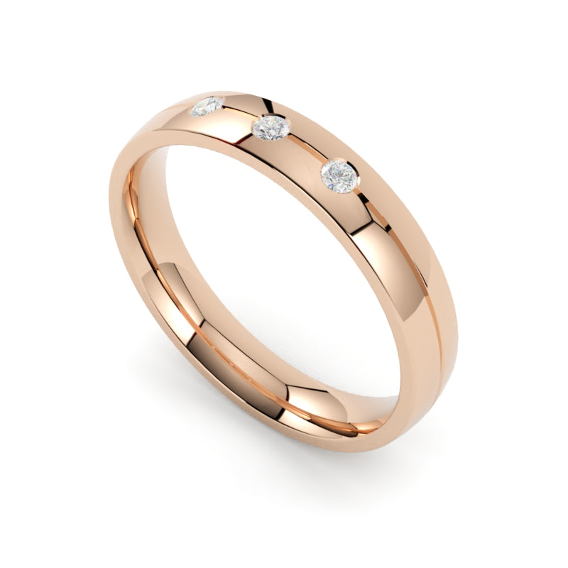 Obrączka z diamentami 3,50 mm różowe złoto 750 GOLDPORT Szczecin