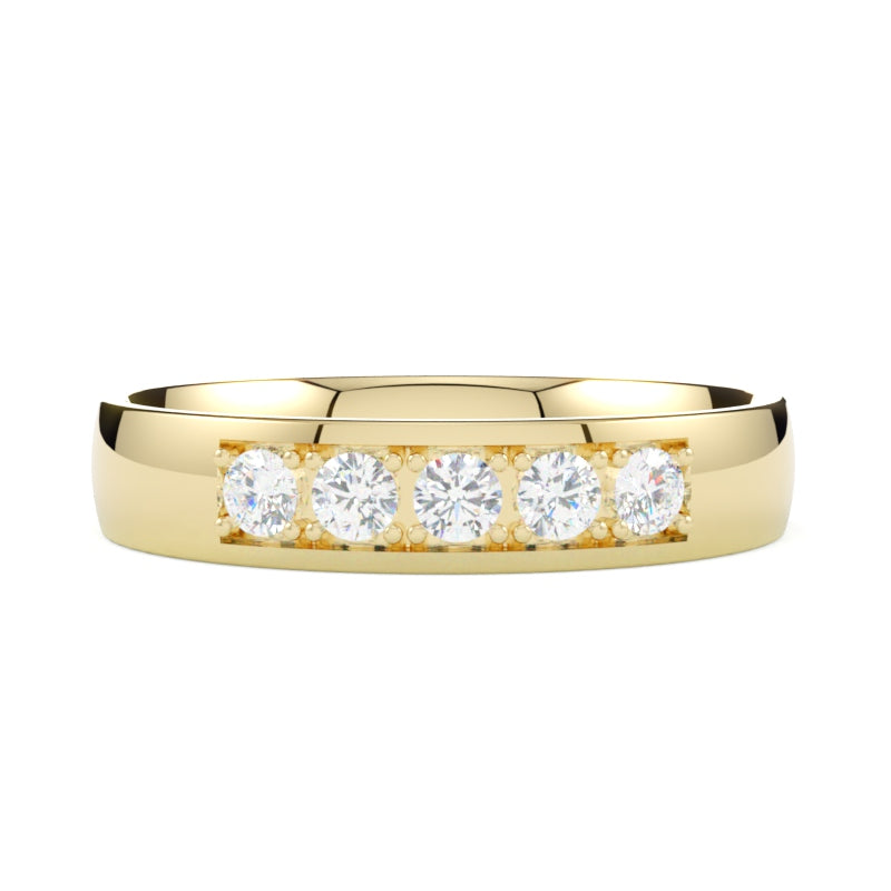 Złota obrączka z diamentami żółte złoto 585 GOLDPORT