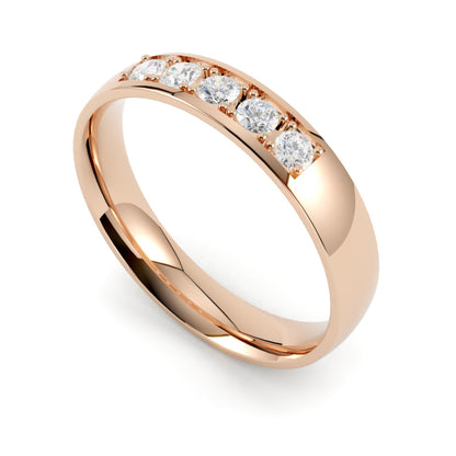 Złota obrączka z diamentami różowe złoto 750 GOLDPORT
