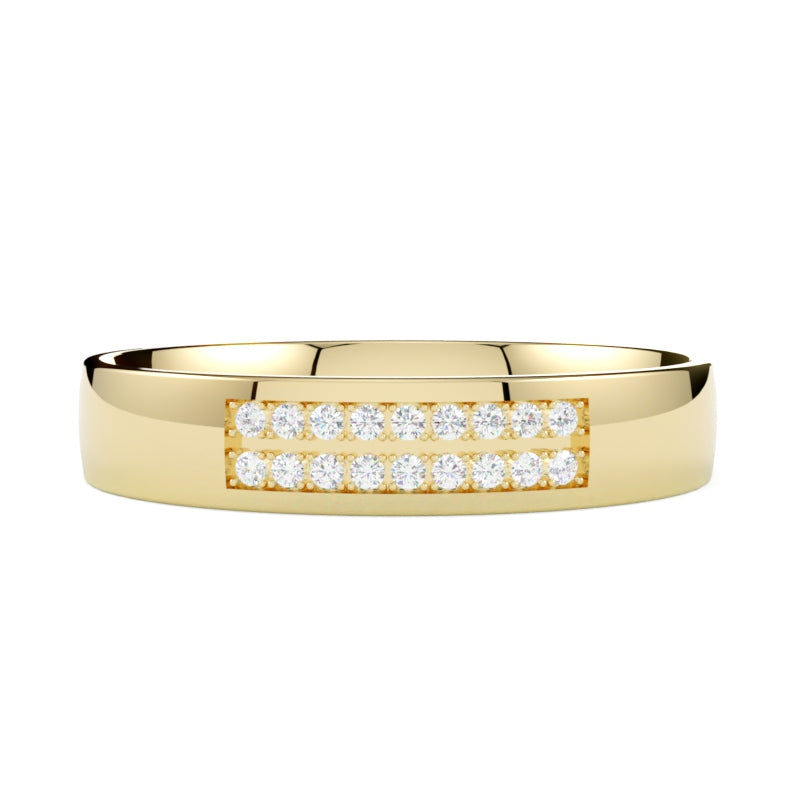 Obrączka ślubna z diamentami żółte złoto GOLDPORT
