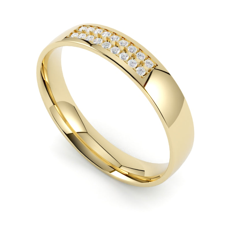 Obrączka ślubna z diamentami żółte złoto 750  GOLDPORT