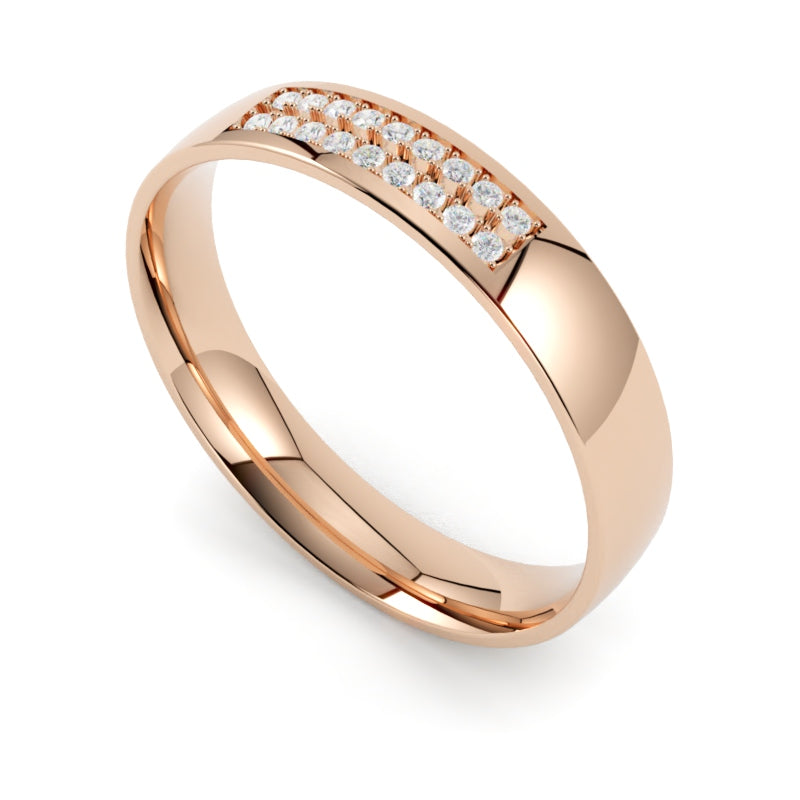 Obrączka ślubna z diamentami różowe złoto 750  GOLDPORT