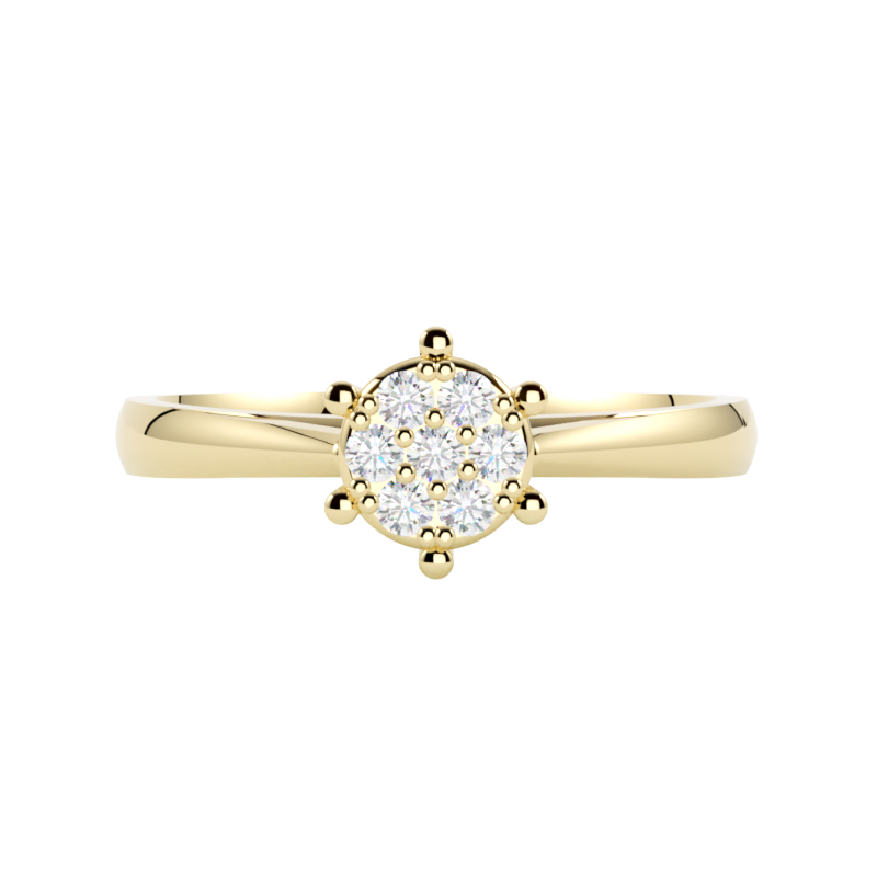 Pierścionek z diamentami Lumina, żółte złoto 585, GOLDPORT