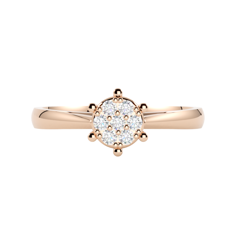 Pierścionek z diamentami Lumina, różowe złoto 585, GOLDPORT