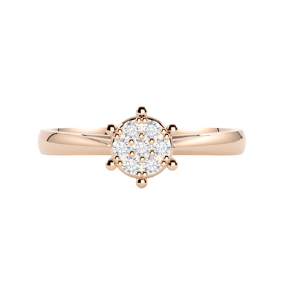 Pierścionek z diamentami Lumina, różowe złoto 585, GOLDPORT