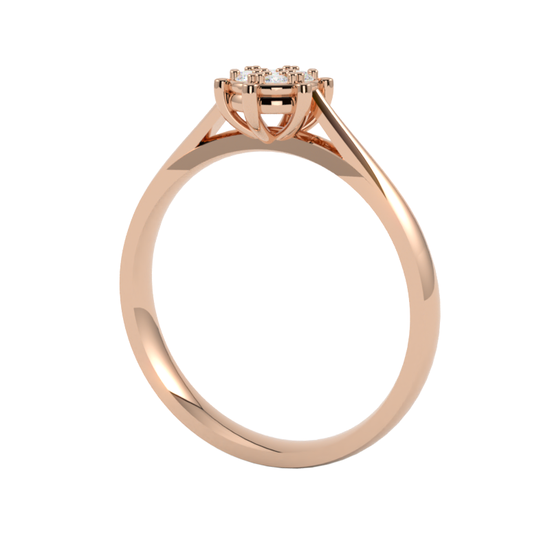 Pierścionek z diamentami Lumina, różowe złoto 750, GOLDPORT