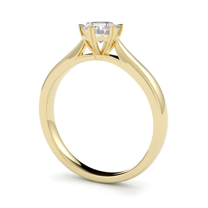 Pierścionek z diamentem, szlif brylantowy, żółte złoto 750, diament 1 ct oprawiony w 6 łapek, GOLDPORT