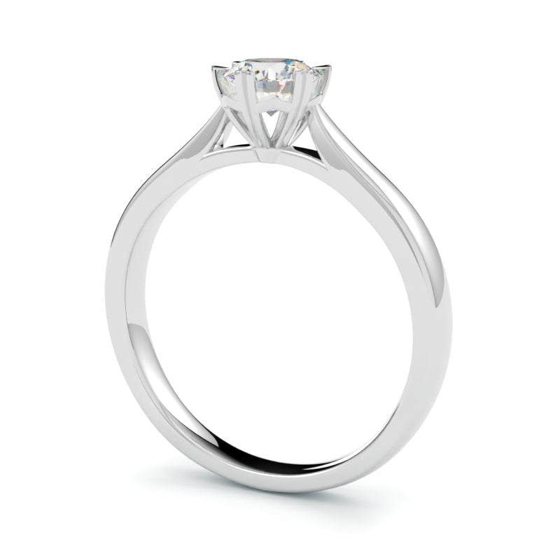 Pierścionek z diamentem, szlif brylantowy, białe złoto 750, diament 1 ct oprawiony w 6 łapek, GOLDPORT