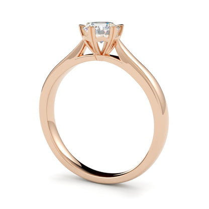 Pierścionek z diamentem, szlif brylantowy, różowe złoto 750, diament 1 ct oprawiony w 6 łapek, GOLDPORT