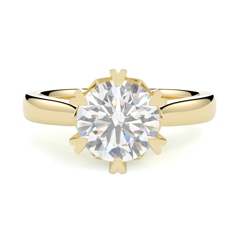 Pierścionek z diamentem Nora, żółte złoto 585, diament 1 ct oprawiony w 6 łapek, GOLDPORT