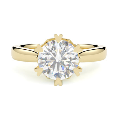 Pierścionek z diamentem Nora, żółte złoto 585, diament 1 ct oprawiony w 6 łapek, GOLDPORT