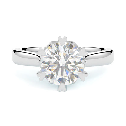 Pierścionek z diamentem Nora, białe złoto 585, diament 1 ct oprawiony w 6 łapek, GOLDPORT
