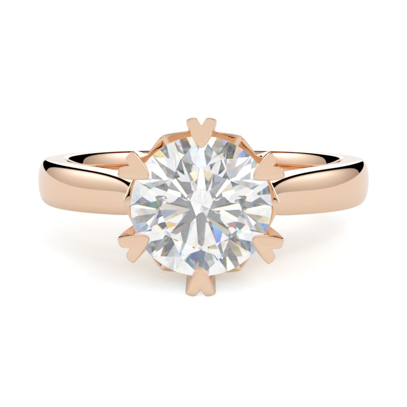 Pierścionek z diamentem Nora, różowe złoto 585, diament 1 ct oprawiony w 6 łapek, GOLDPORT