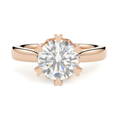 Pierścionek z diamentem Nora, różowe złoto 585, diament 1 ct oprawiony w 6 łapek, GOLDPORT