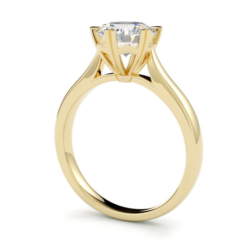  Pierścionek zaręczynowy z diamentem Nora, żółte złoto 750, diament oprawiony w 6 łapek, GOLDPORT
