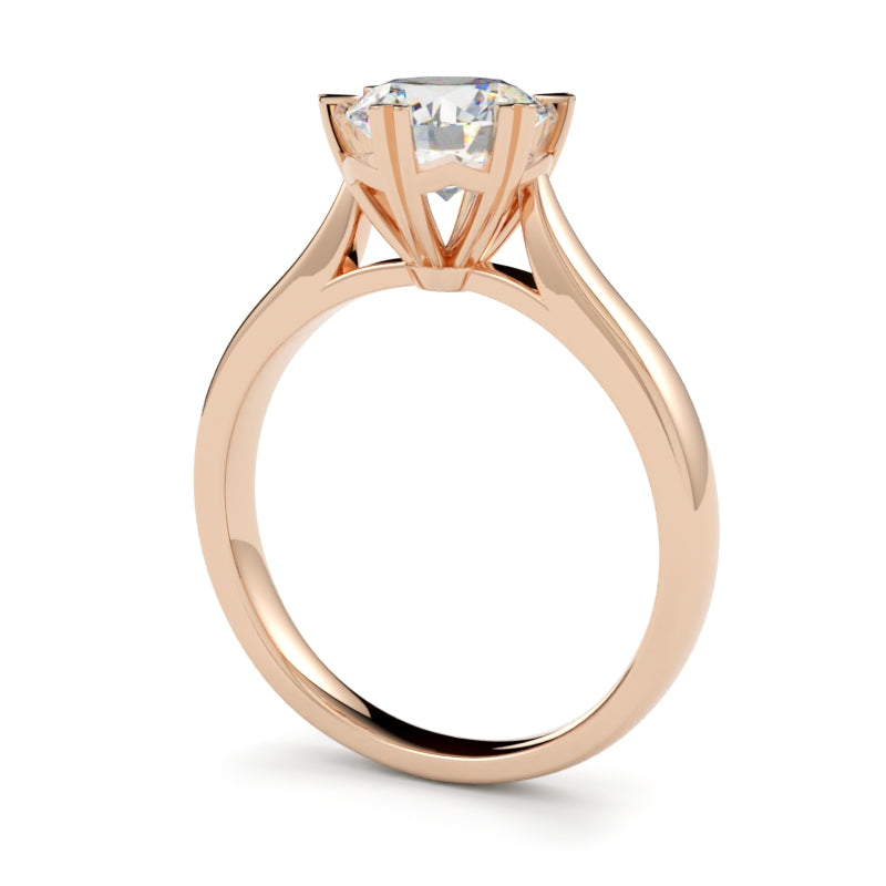  Pierścionek zaręczynowy z diamentem Nora, różowe złoto 750, diament oprawiony w 6 łapek, GOLDPORT