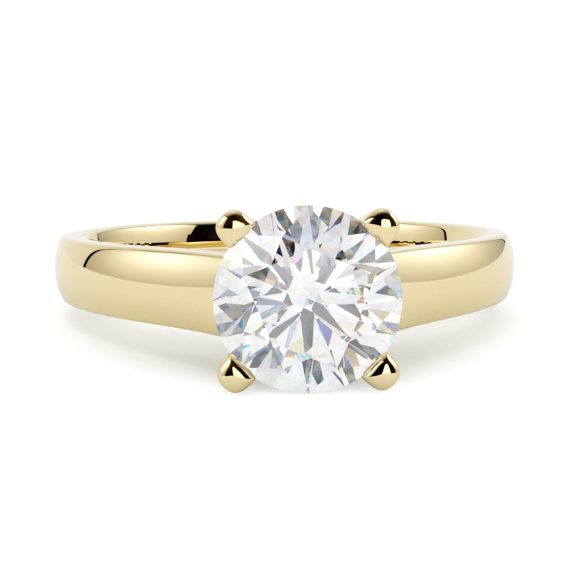 Pierścionek z diamentem  Ruby, diament szlif brylantowy, żółte złoto, oprawa w 4 łapki, GOLDPORT