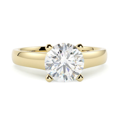 Pierścionek z diamentem  Ruby, diament szlif brylantowy, żółte złoto, oprawa w 4 łapki, GOLDPORT