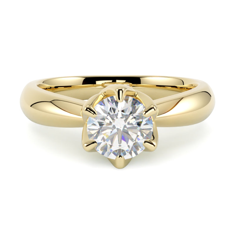 Pierścionek z diamentem Thea , diament w koronie, żółte złoto 585, GOLDPORT