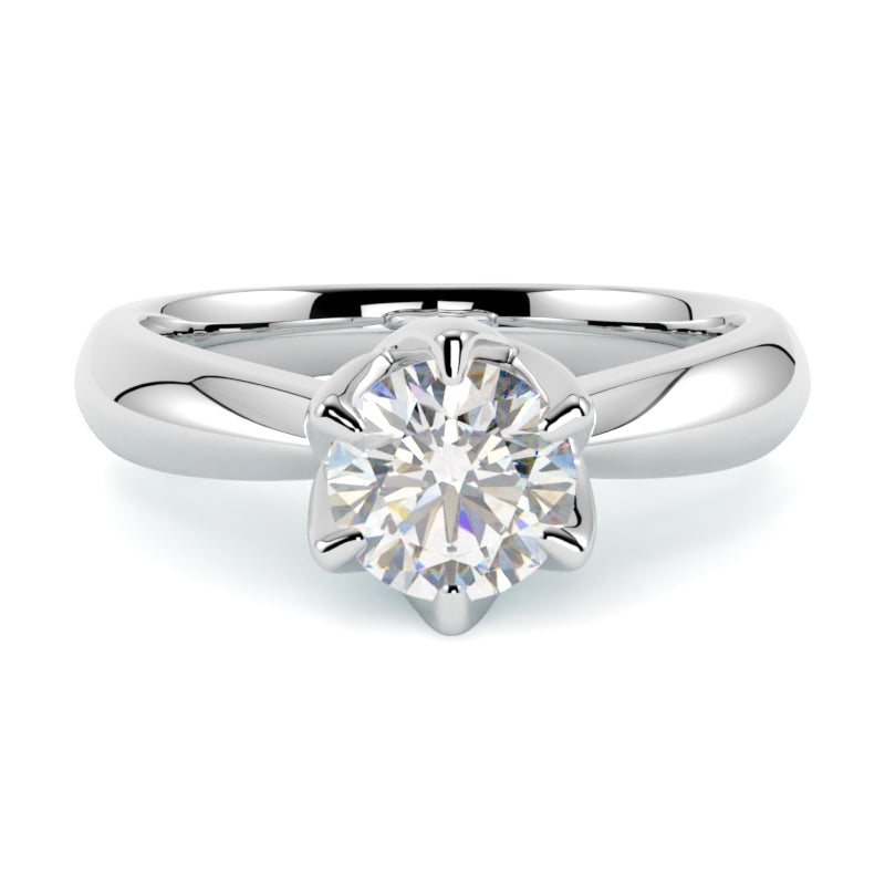 Pierścionek z diamentem Thea , diament w koronie, białe złoto 585, GOLDPORT