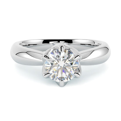 Pierścionek z diamentem Thea , diament w koronie, białe złoto 585, GOLDPORT