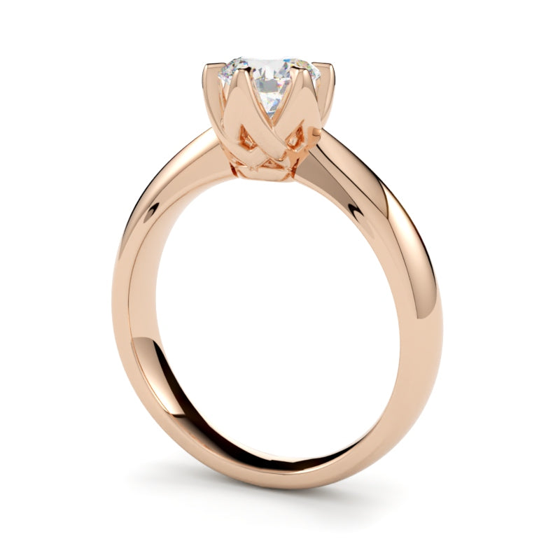 Pierścionek z diamentem Thea , diament w koronie, różowe złoto 750, GOLDPORT