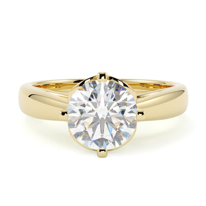 Pierścionek z diamentem Ella, żółte złoto, polerowana powierzchnia, oprawa w 4 łapki, GOLDPORT