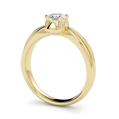  Pierścionek z diamentem, żółte złoto 750, oprawa w 4 łapki w stylu tulipanowym, GOLDPORT
