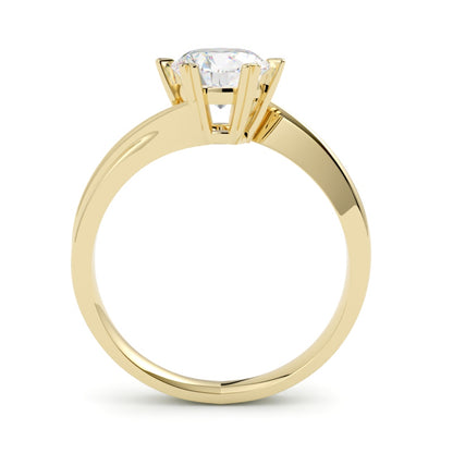 Pierścionek zaręczynowy z diamentem, żółte złoto 750, oprawa w 6 łapek, GOLDPORT