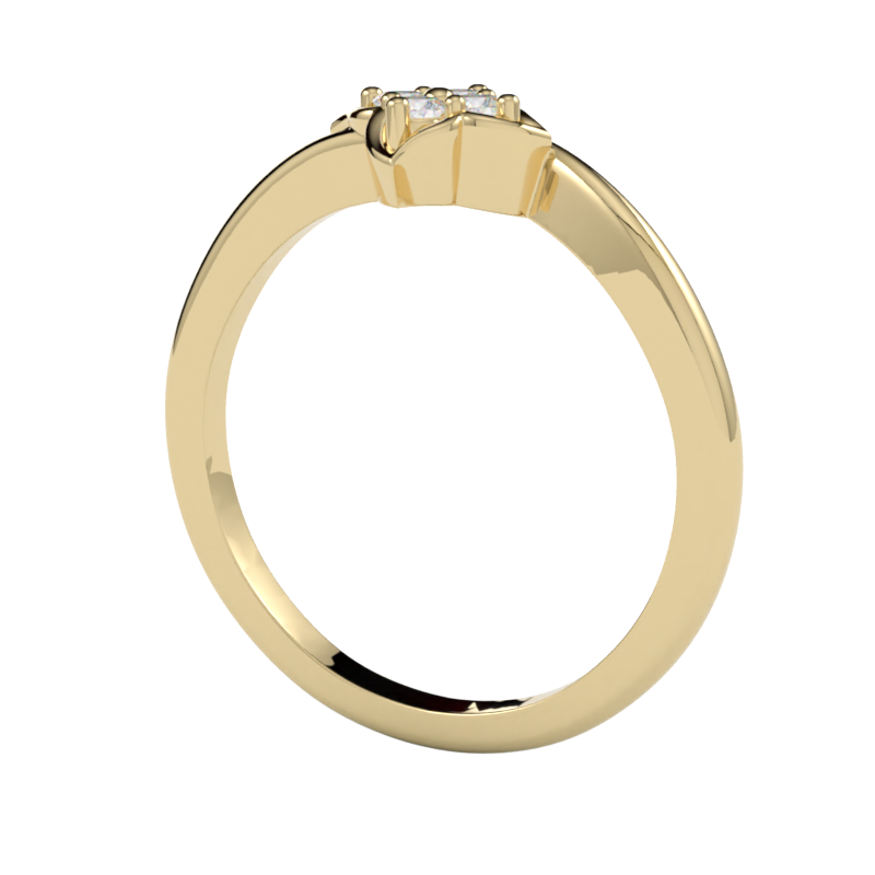 Pierścionek z diamentami Płomienie, żółte złoto 750, GOLDPORT