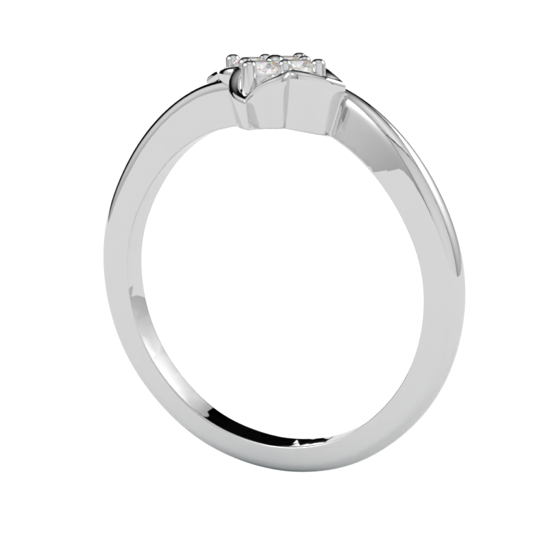 Pierścionek z diamentami Płomienie, białe złoto 750, GOLDPORT