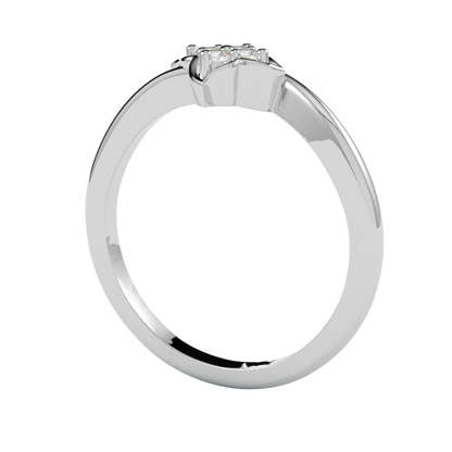 Pierścionek z diamentami Płomienie, białe złoto 750, GOLDPORT