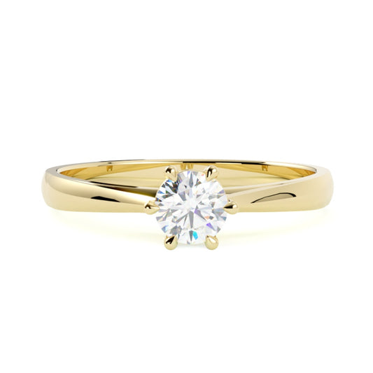 Złoty pierścionek zaręczynowy 585 z diamentem – klasyka w nowoczesnym wydaniu