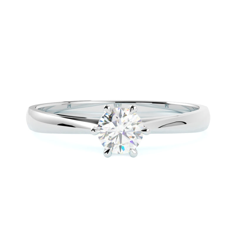 Pierścionek zaręczynowy z białego złota 585 – naturalny diament w harmonijnej oprawie