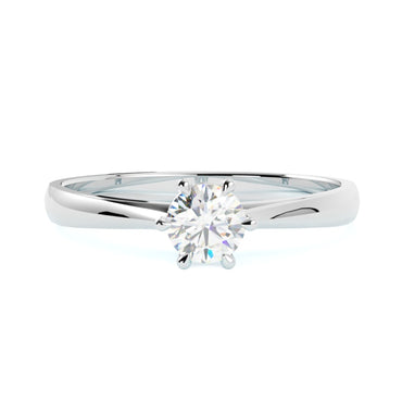 Pierścionek zaręczynowy z białego złota 585 – naturalny diament w harmonijnej oprawie