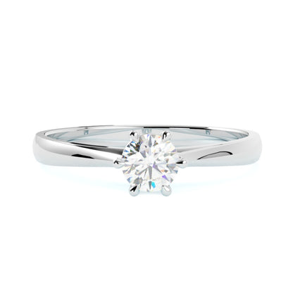 Pierścionek zaręczynowy z białego złota 585 – naturalny diament w harmonijnej oprawie