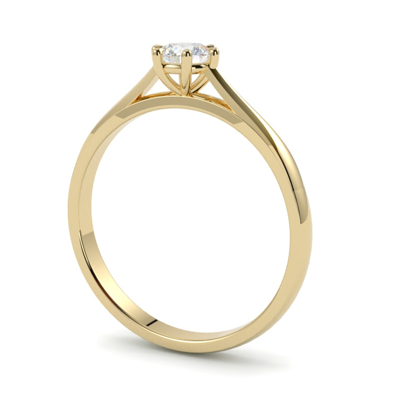 Pierścionek z diamentem z żółtego złota 750 – luksusowa biżuteria wykonana w Szczecinie