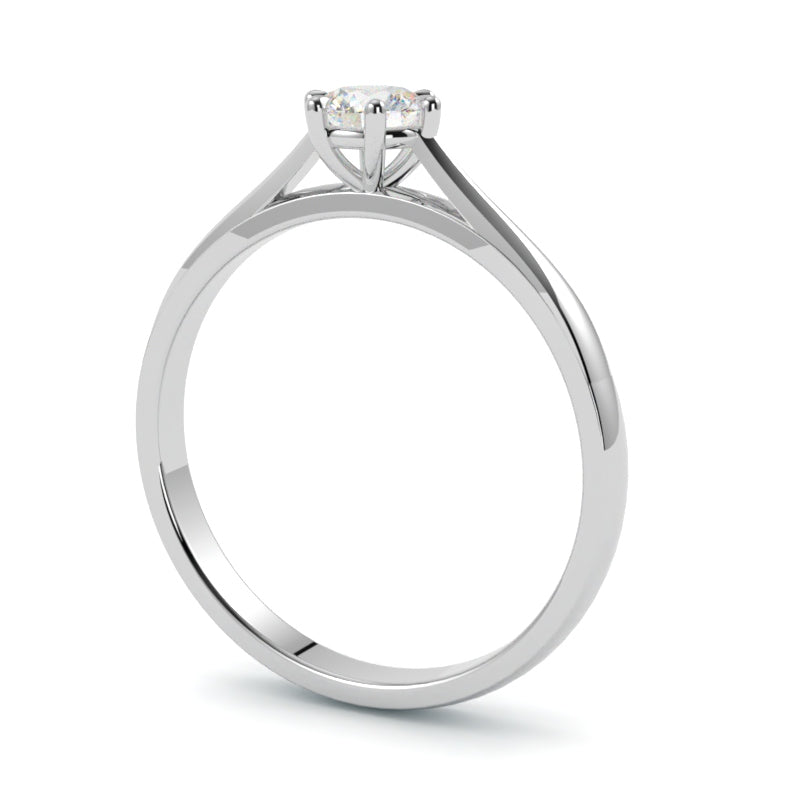 Pierścionek zaręczynowy z białego złota 750 – precyzyjna oprawa i naturalny diament