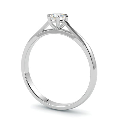 Pierścionek zaręczynowy z białego złota 750 – precyzyjna oprawa i naturalny diament
