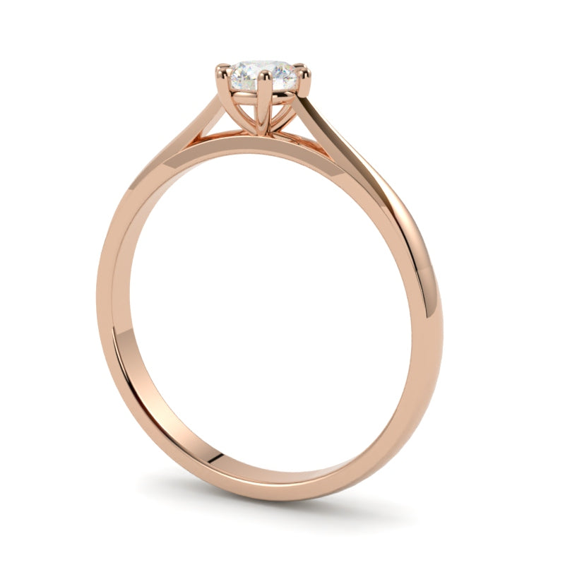 Pierścionek z różowego złota 750 z diamentem – ponadczasowa estetyka manufaktury GOLDPORT