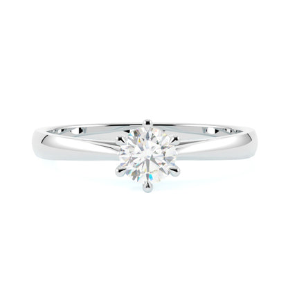 Pierścionek zaręczynowy z białego złota 585 – naturalny diament w subtelnej oprawie